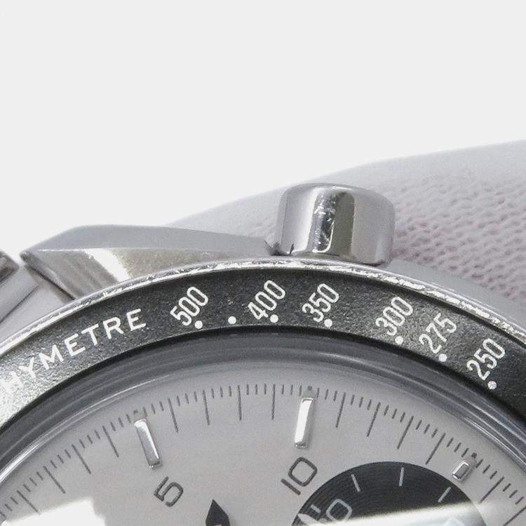 Pre Owned ساعة يد رجالية أوميغا سبيدماستر 3539.31 أوتوماتيك ستانلس ستيل أبيض 39 مم