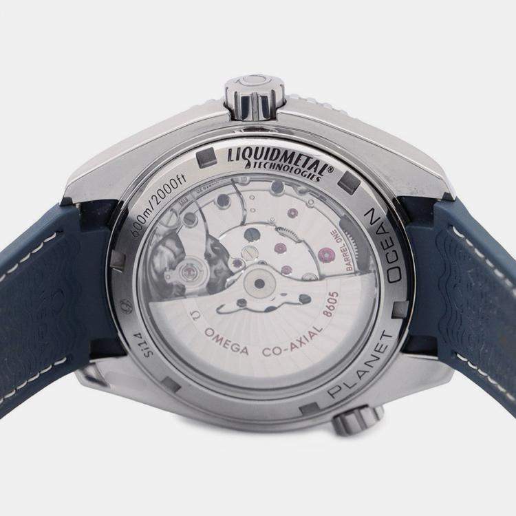 Pre Owned Omega Seamaster Planet Ocean 232.92.44.22.03.001 Automatic Blue Titanium Men's Wristwatch 43.5 mm
