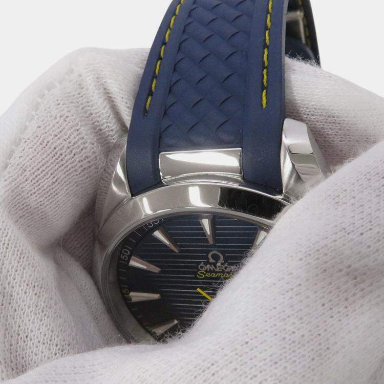 Pre Owned Omega Seamaster Aqua Terra 220.12.41.21.03.009 Automatic Blue Stainless Steel Men's Wristwatch 41 mm