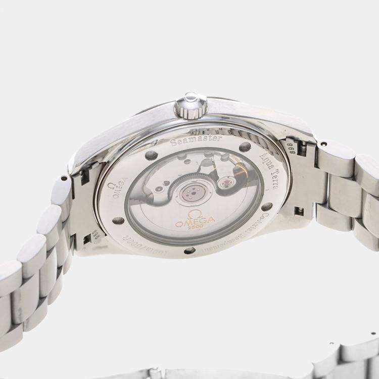 Pre Owned Omega Seamaster Aqua Terra Automatic White Stainless Steel Men's Wristwatch 39mm