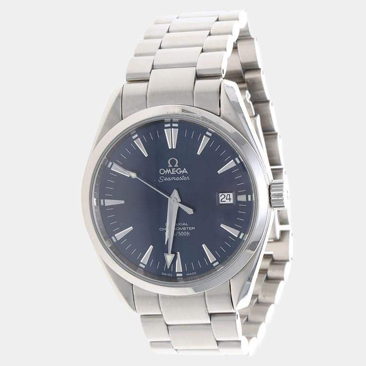 Pre Owned Omega Seamaster Aqua Terra Automatic Stainless Steel Men's Wristwatch 39 mm
