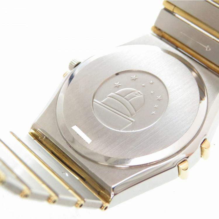 Pre Owned Omega Gold 18K Yellow Gold Stainless Steel Constellation Men's Wristwatch 32MM