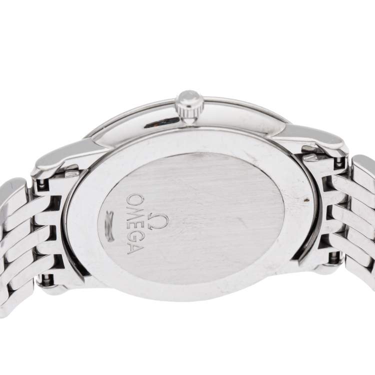 Pre Owned Omega Silver Stainless Steel De Ville 196.1150 Men's Wristwatch 34 mm