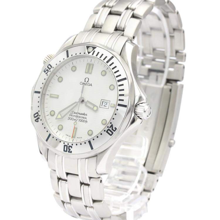 Pre Owned Omega White Stainless Steel Seamaster Professional 300M Quartz 2542.20 Men's Wristwatch 41 MM