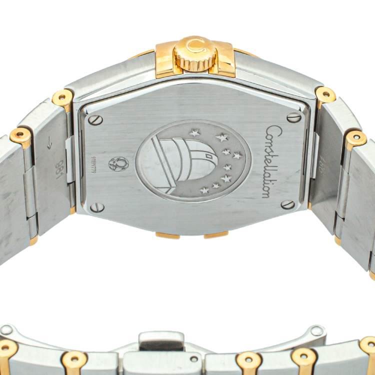 Pre Owned Omega Silver 18K Yellow Gold & Stainless Steel Constellation 123.20.35.60.02.002 Men's Wristwatch 35mm