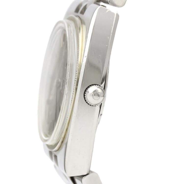 Pre Owned Omega Silver Stainless Steel Constellation Day Date Automatic 168.045 Men's Wristwatch 36 MM