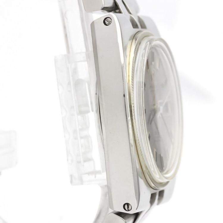 Pre Owned Omega Silver Stainless Steel Constellation Day Date Automatic 168.045 Men's Wristwatch 36 MM