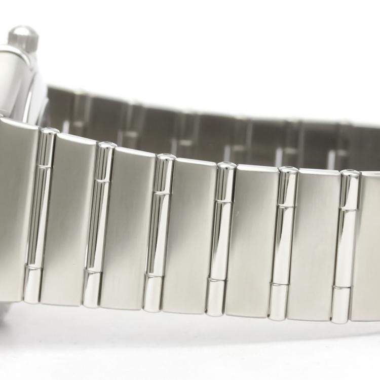 Pre Owned Omega Silver Diamonds Stainless Steel Constellation 1504.35 Men's Wristwatch 40 MM