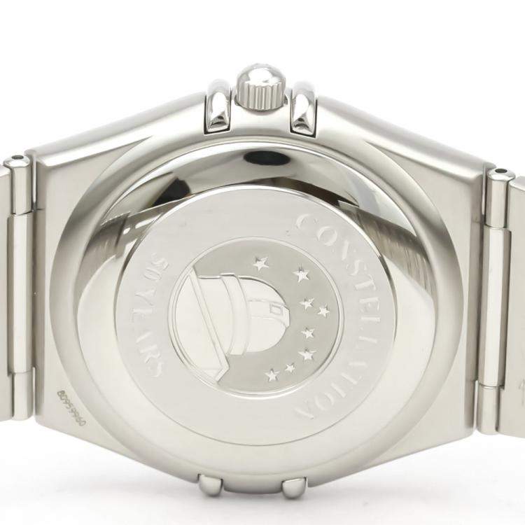 Pre Owned Omega Silver Diamonds Stainless Steel Constellation 1504.35 Men's Wristwatch 40 MM