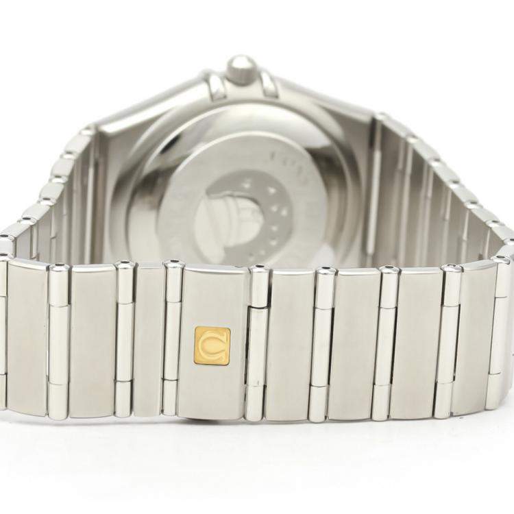 Pre Owned Omega Silver Diamonds Stainless Steel Constellation 1504.35 Men's Wristwatch 40 MM