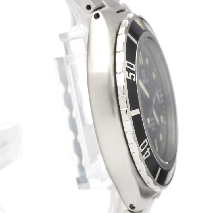 Pre Owned Omega Black Stainless Steel Seamaster Professional 200M 396.1052 Quartz Men's Wristwatch 36 MM