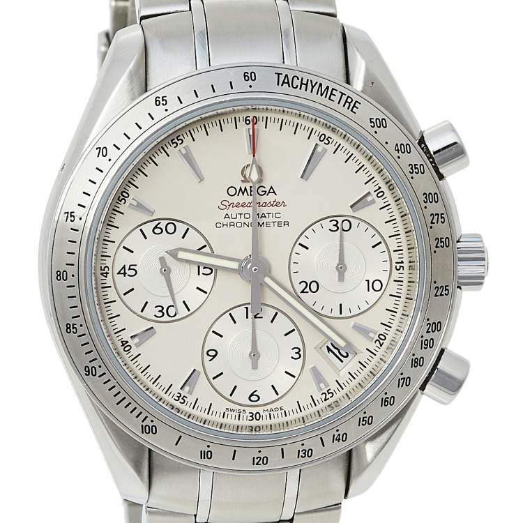 Pre Owned Omega Silver Stainless Steel Speedmaster 178.0068 Automatic Men's Wristwatch 39 mm