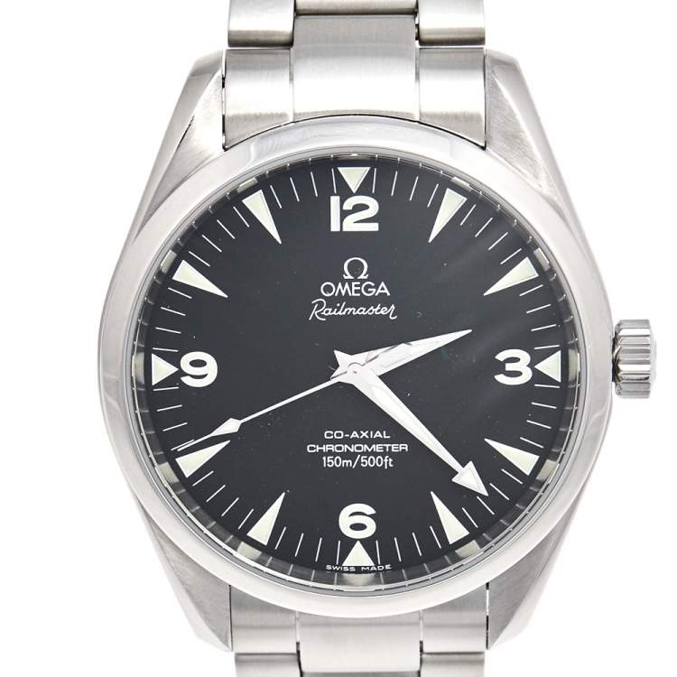 Pre Owned Omega Black Stainless Steel Aqua Terra Railmaster 2802.52.31 Men's Wristwatch 41 mm