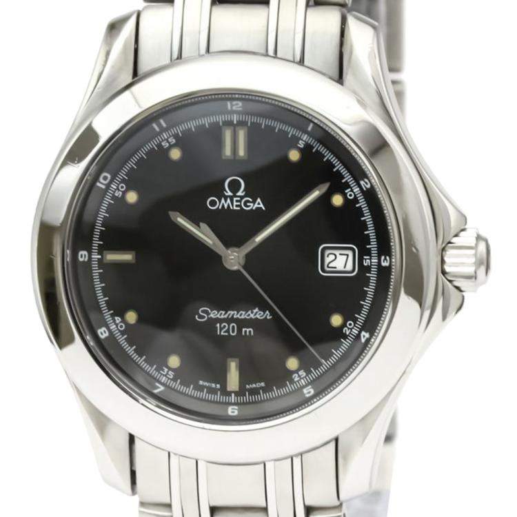 Pre Owned Omega Black Stainless Steel Seamaster 120M Quartz 2511.50 Men's Wristwatch 36 MM