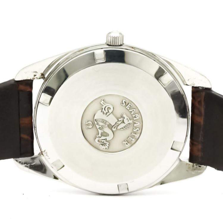 Pre Owned Omega Silver Stainless Steel Seamaster Date Cal 1012 Vintage Automatic 166.0167 Men's Wristwatch 36 MM