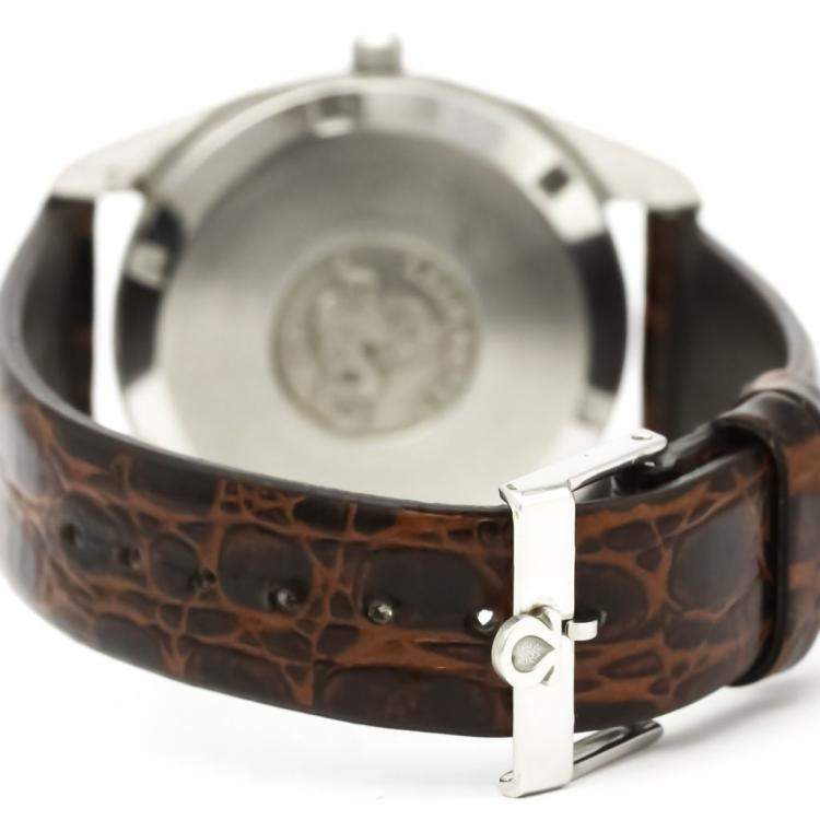 Pre Owned Omega Silver Stainless Steel Seamaster Date Cal 1012 Vintage Automatic 166.0167 Men's Wristwatch 36 MM