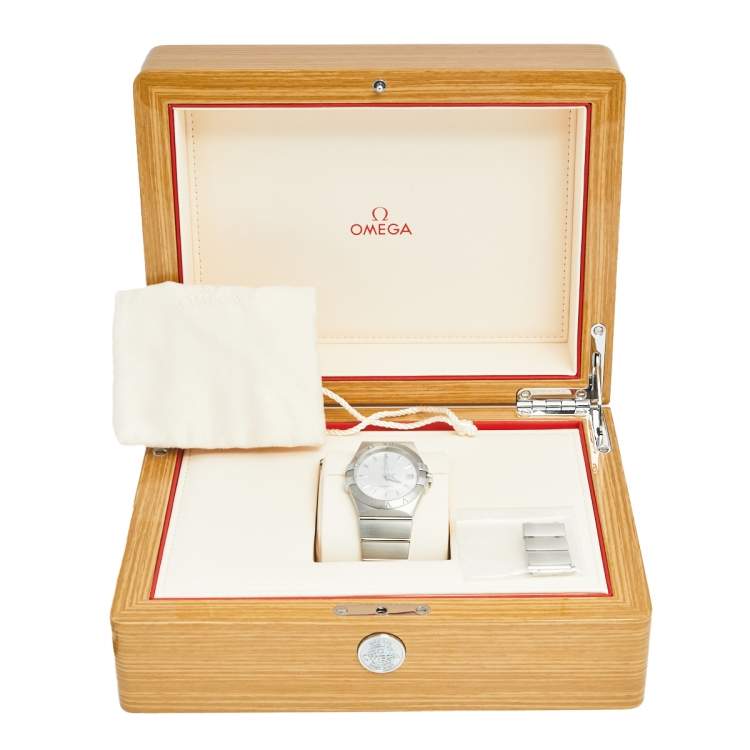Pre Owned Omega Silver Stainless Steel Constellation 396.201 Men's Wristwatch 36 mm