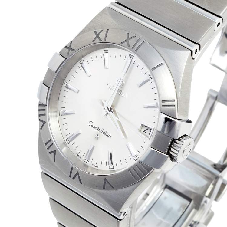 Pre Owned Omega Silver Stainless Steel Constellation 396.201 Men's Wristwatch 36 mm