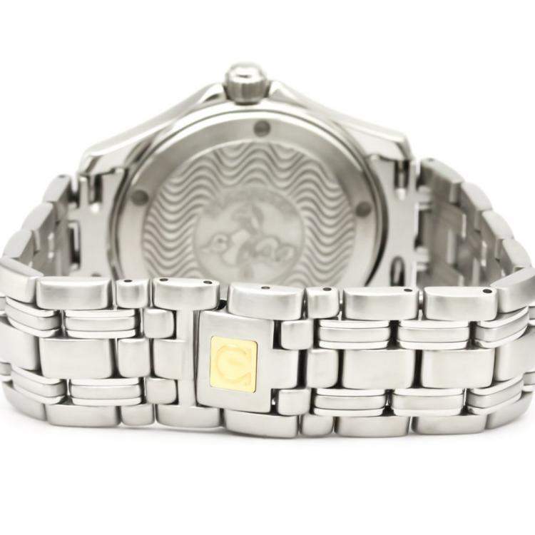 Pre Owned Omega Blue Stainless Steel Seamaster 120M Chronometer Automatic 2501.80 Men's Wristwatch 36 MM