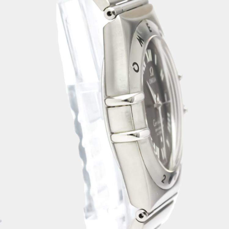 Pre Owned Omega Black Stainless Steel Constellation 2000 Year Limited Automatic 1504.50 Men's Wristwatch 35 MM