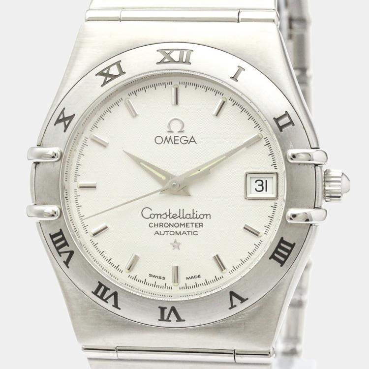 Pre Owned Omega Silver Stainless Steel Constellation Chronometer Automatic 1502.30 Men's Wristwatch 36 MM