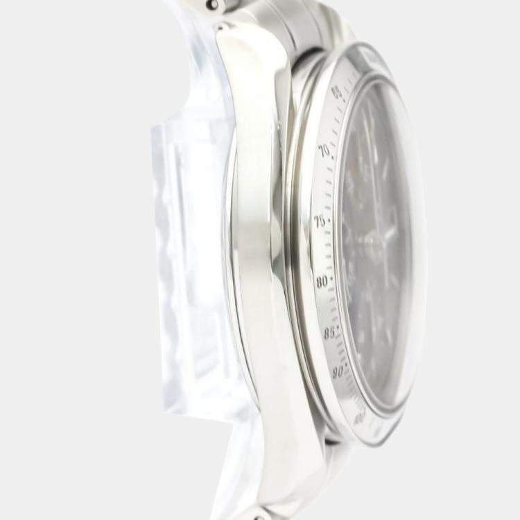 Pre Owned Omega Black Stainless Steel Speedmaster Date 3513.50 Automatic Men's Wristwatch 39 MM