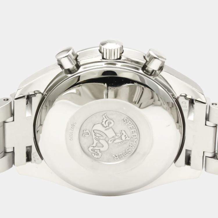 Pre Owned Omega Black Stainless Steel Speedmaster Date 3513.50 Automatic Men's Wristwatch 39 MM