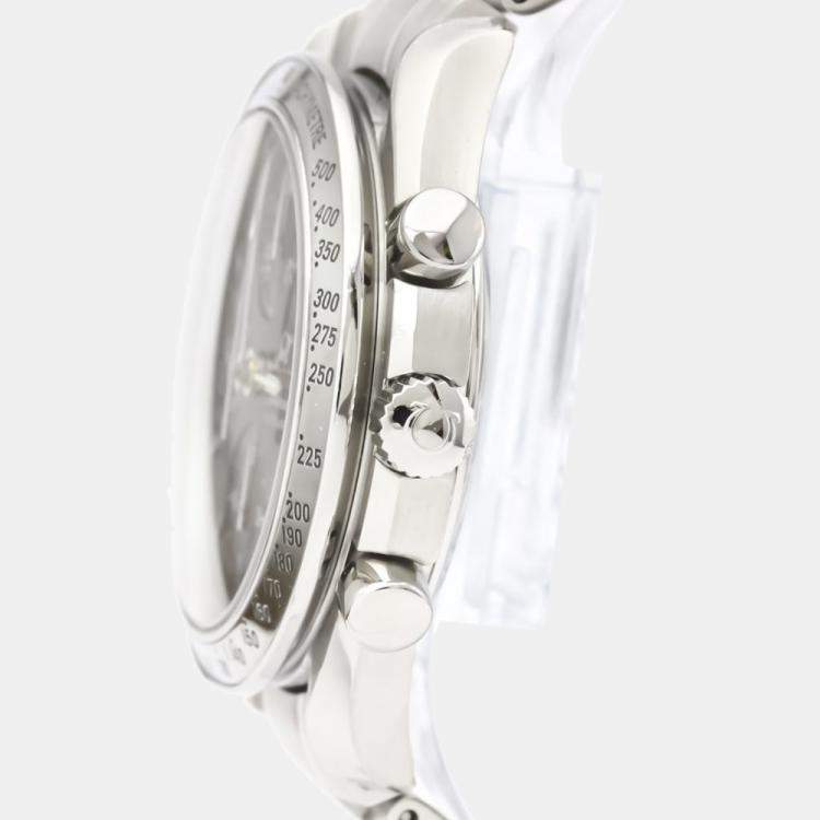 Pre Owned Omega Black Stainless Steel Speedmaster Date 3513.50 Automatic Men's Wristwatch 39 MM