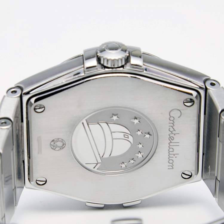 Pre Owned Omega Silver Stainless Steel Constellation 396.2010 Men's Wristwatch 35 mm
