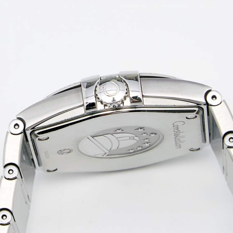 Pre Owned Omega Silver Stainless Steel Constellation 396.2010 Men's Wristwatch 35 mm