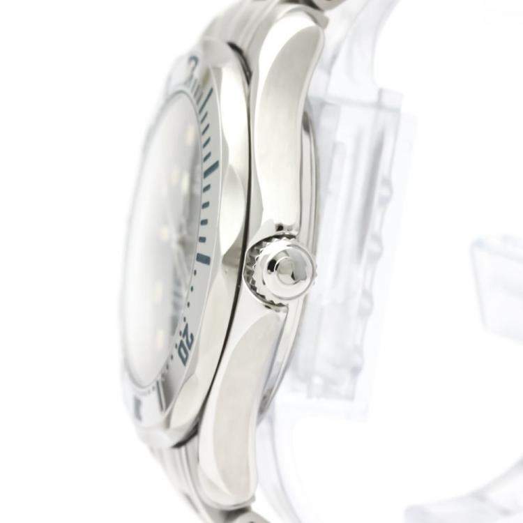 Pre Owned Omega Blue Stainless Steel Seamaster 2552.80.00 Men's Wristwatch 36 MM