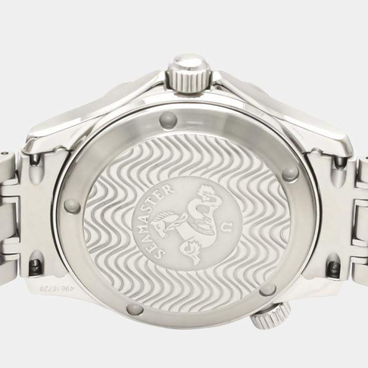 Pre Owned Omega Blue Stainless Steel Seamaster 2552.80.00 Men's Wristwatch 36 MM