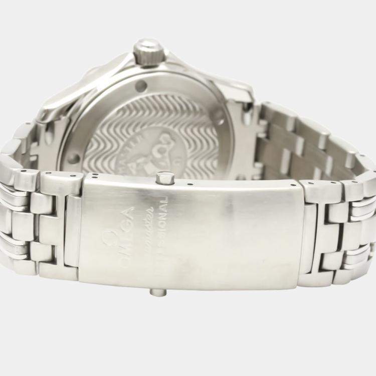 Pre Owned Omega Blue Stainless Steel Seamaster 2552.80.00 Men's Wristwatch 36 MM