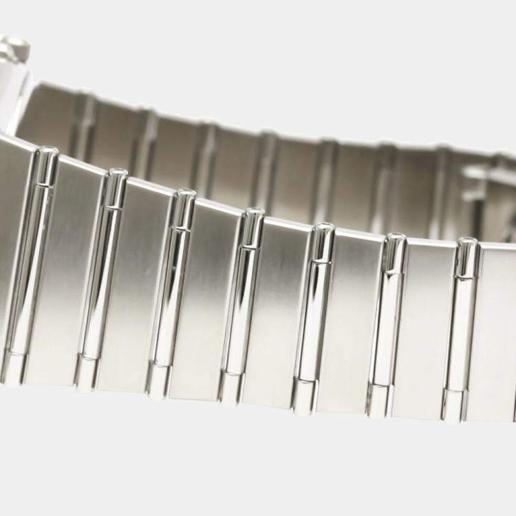 Pre Owned Omega Black White Stainless Steel Constellation 396.1070 Women's Wristwatch 33 mm