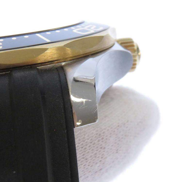 Pre Owned Omega Black 18K Yellow Gold And Stainless Steel Seamaster Diver300 210.22.42.20.01.001 Men's Wristwatch 42 mm