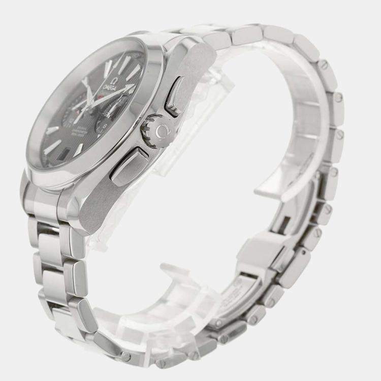Pre Owned Omega Grey Stainless Steel Seamaster GMT Chrono 231.10.43.52.06.001 Men's Wristwatch 43 mm
