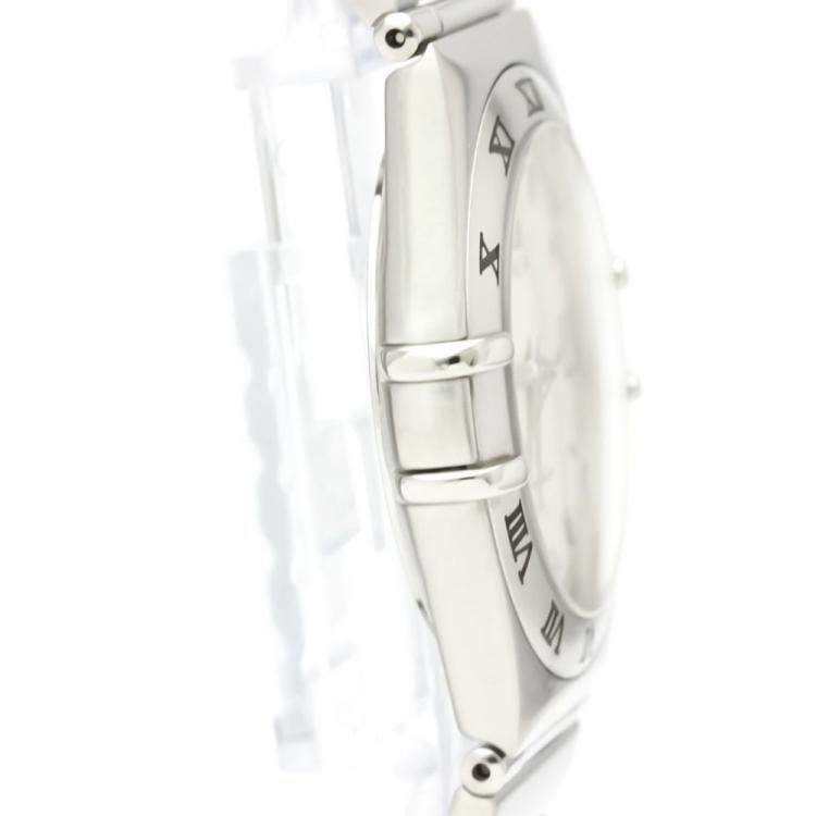 Pre Owned Omega Silver Stainless Steel Constellation Quartz 1512.30 Men's Wristwatch 33 mm