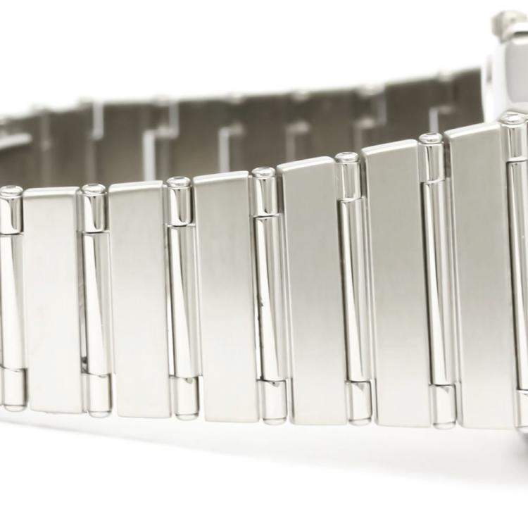 Pre Owned Omega Silver Stainless Steel Constellation Quartz 396.1070 Men's Wristwatch 33 mm