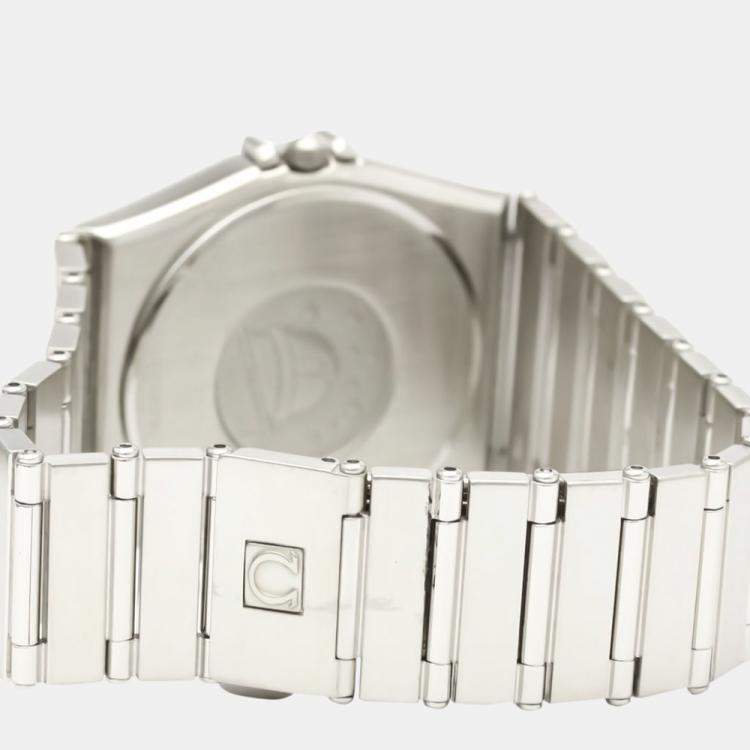 Pre Owned Omega Silver Stainless Steel Constellation Quartz 396.1070 Men's Wristwatch 33 mm