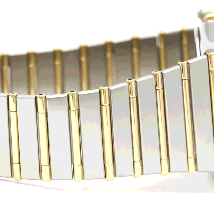 Pre Owned Omega White 18K Yellow Gold And Stainless Steel Constellation 396.1070 Quartz Men's Wristwatch 33 mm