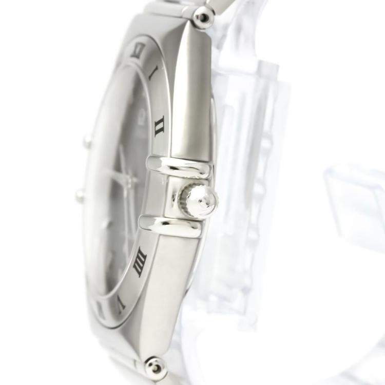 Pre Owned Omega Grey Stainless Steel Constellation 1512.40 Quartz Men's Wristwatch 33 mm