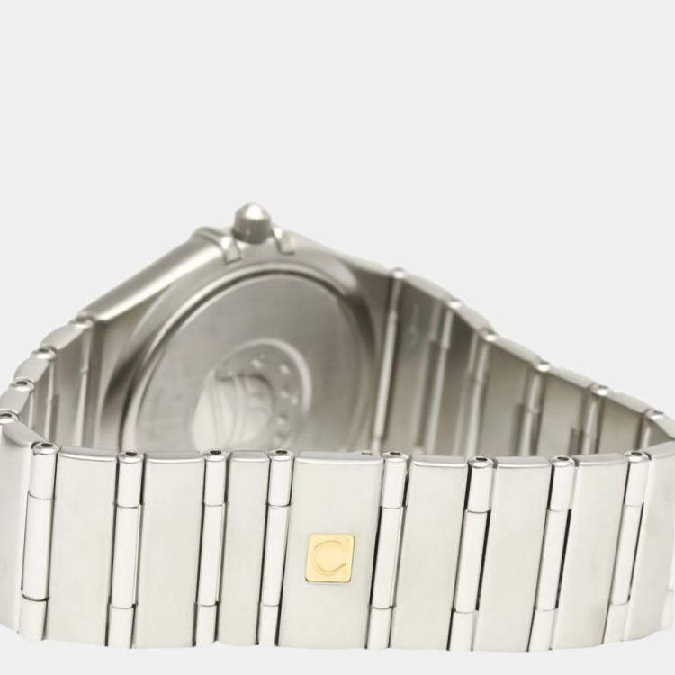 Pre Owned Omega Grey Stainless Steel Constellation 1512.40 Quartz Men's Wristwatch 33 mm
