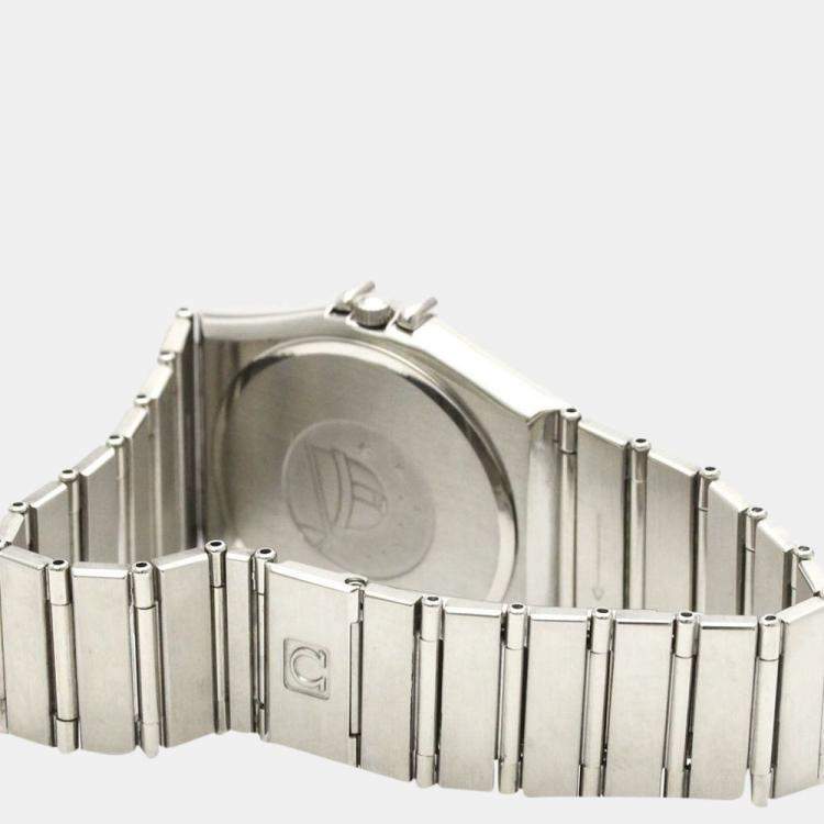 Pre Owned Omega Silver Stainless Steel Constellation 396.1070 Quartz Men's Wristwatch 33 mm
