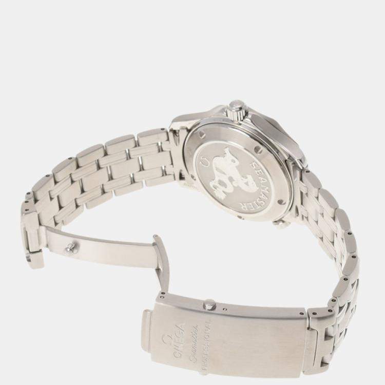 Pre Owned Omega Blue Stainless Steel Seamaster Professional 2222.80 Automatic Men's Wristwatch 36 mm