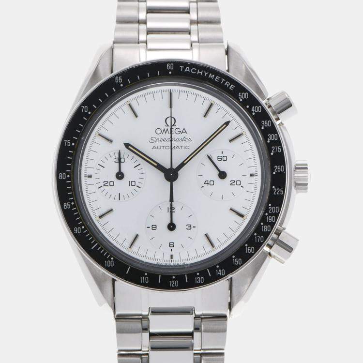 Omega White Stainless Steel Speedmaster 3510.20 Automatic Men's ...