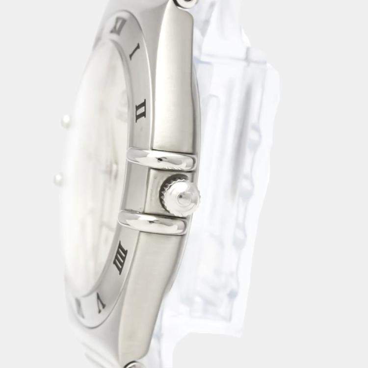 Pre Owned Omega Silver Stainless Steel Constellation 1512.30 Quartz Men's Wristwatch 33 mm