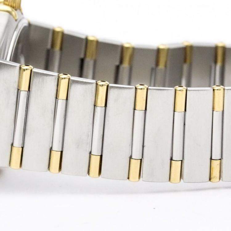 Pre Owned Omega Silver 18k Yellow Gold And Stainless Steel Constellation 1312.30 Quartz Men's Wristwatch 33 mm