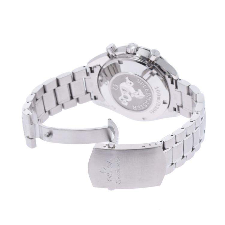 Pre Owned Omega Grey Stainless Steel Speedmaster Date 323.30.40.40.06.001 Automatic Men's Wristwatch 40 mm