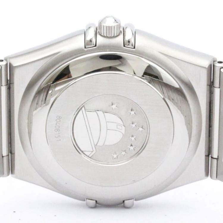 Pre Owned Omega Grey Stainless Steel Constellation 1502.40 Automatic Men's Wristwatch 35 mm