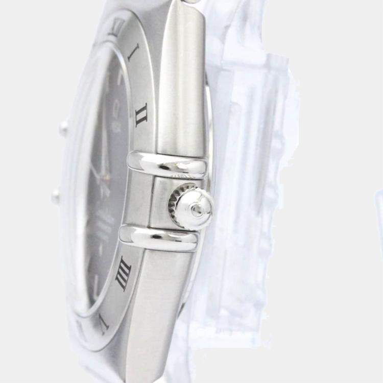 Pre Owned Omega Grey Stainless Steel Constellation 1502.40 Automatic Men's Wristwatch 35 mm